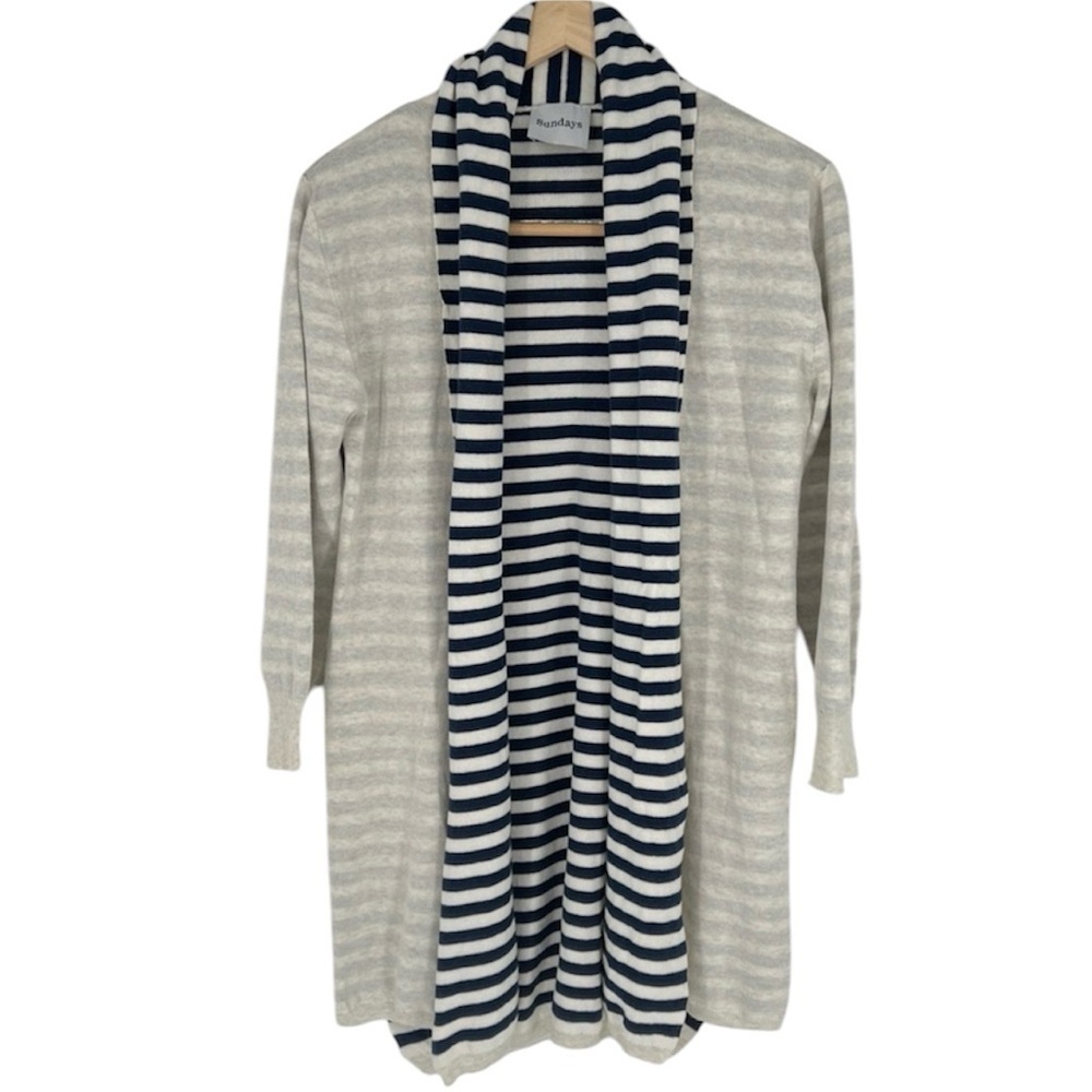 Sundays Striped Open Cardigan